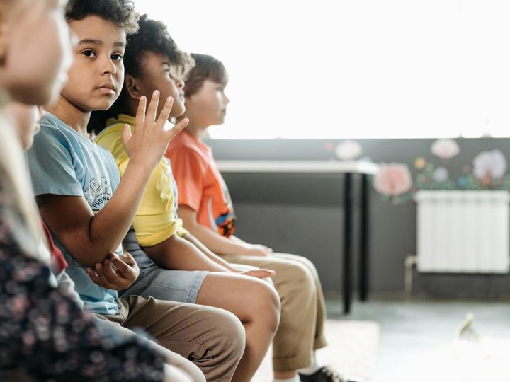 kids sitting in a classroom