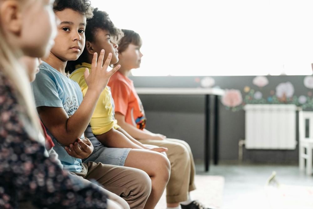 kids sitting in a classroom